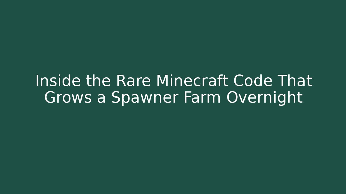 Inside the Rare Minecraft Code That Grows a Spawner Farm Overnight - Critter Realm