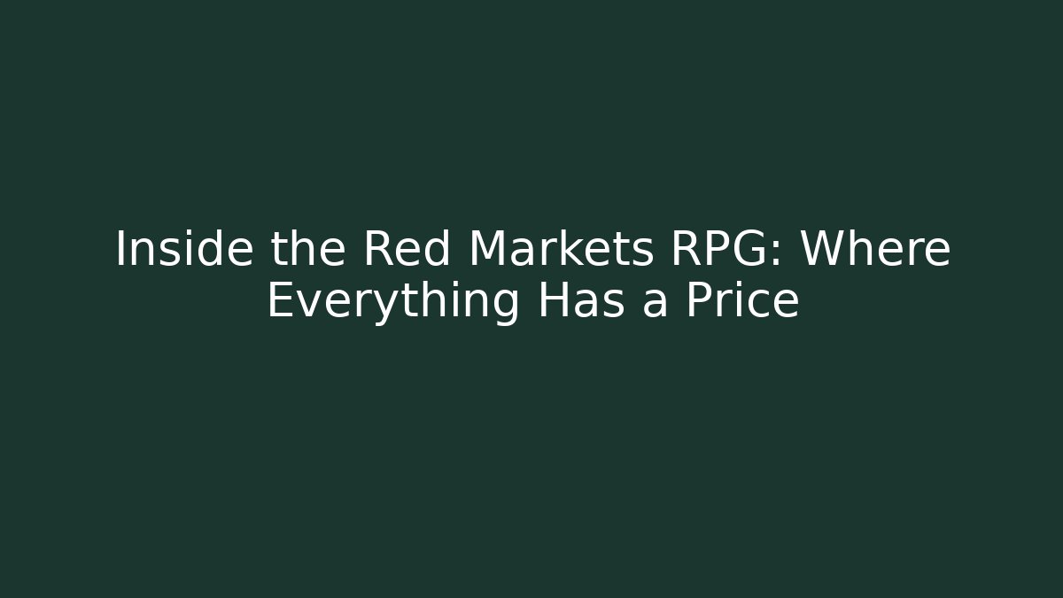 Inside the Red Markets RPG: Where Everything Has a Price - Critter Realm