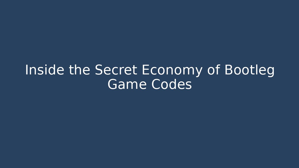 Inside the Secret Economy of Bootleg Game Codes