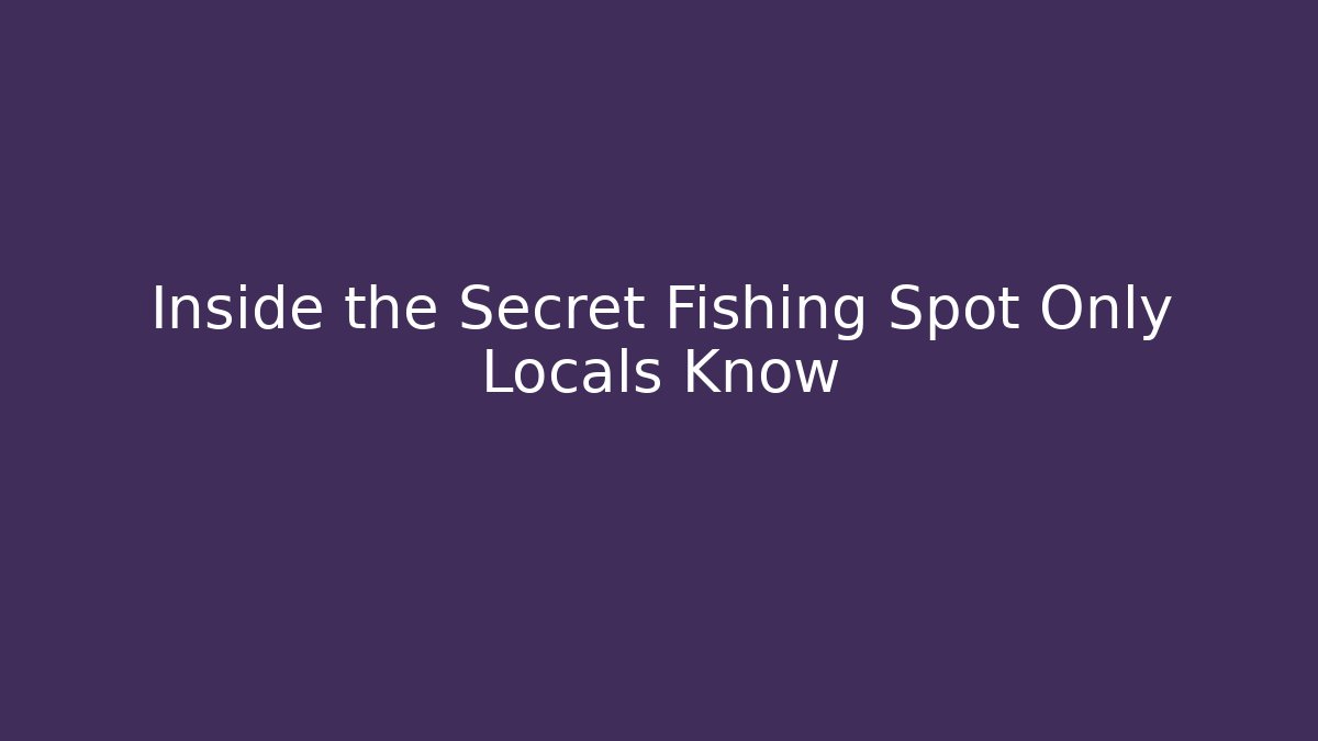 Inside the Secret Fishing Spot Only Locals Know - Critter Realm