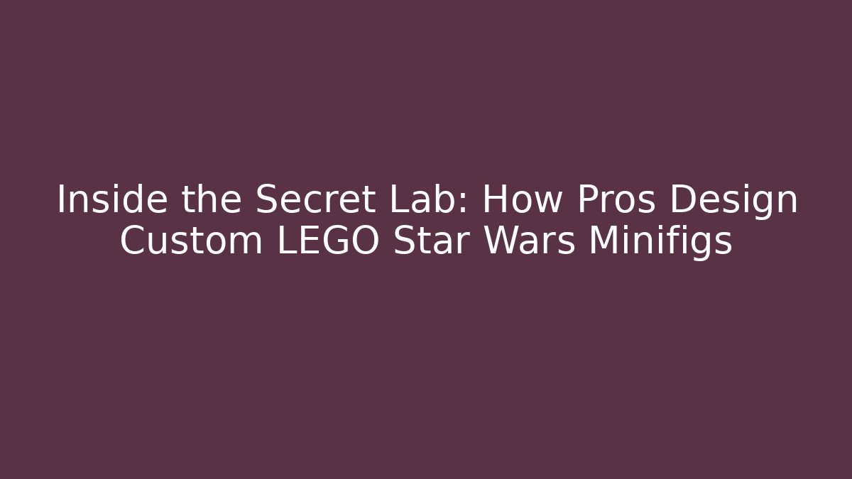 Inside the Secret Lab: How Pros Design Custom LEGO Star Wars Minifigs - Critter Realm