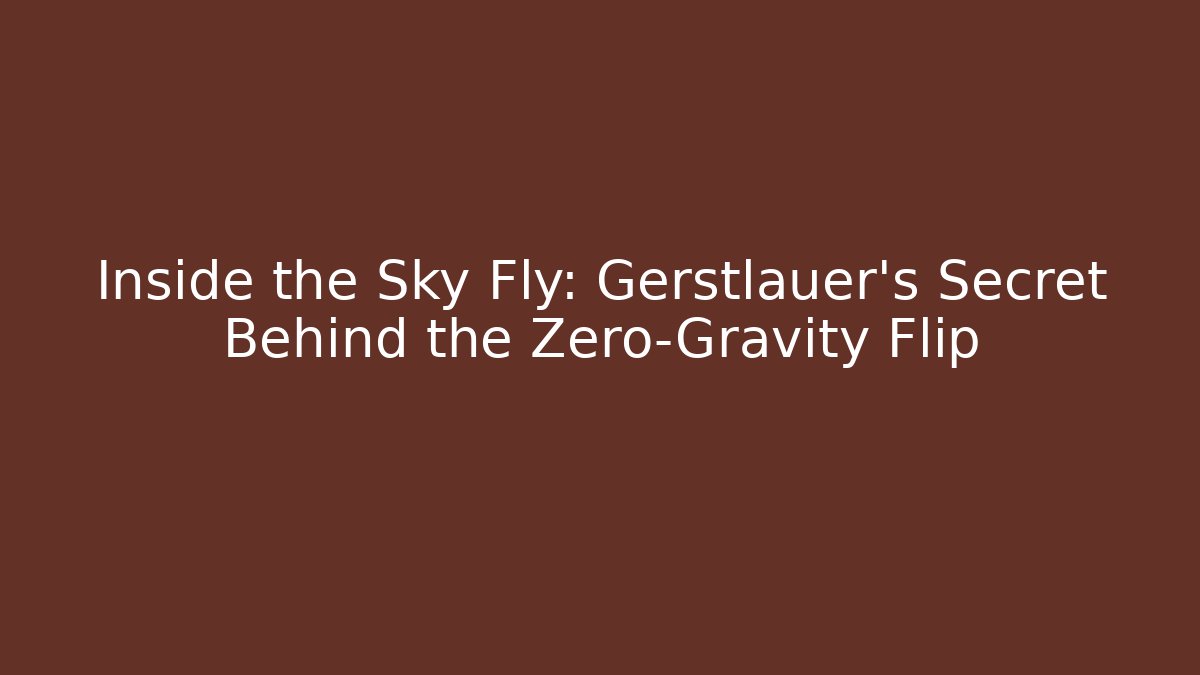 Inside the Sky Fly: Gerstlauer's Secret Behind the Zero-Gravity Flip