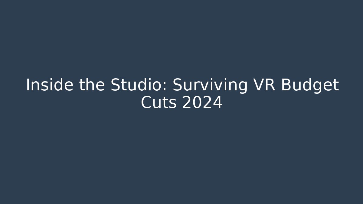 Inside the Studio: Surviving VR Budget Cuts 2024 - Critter Realm