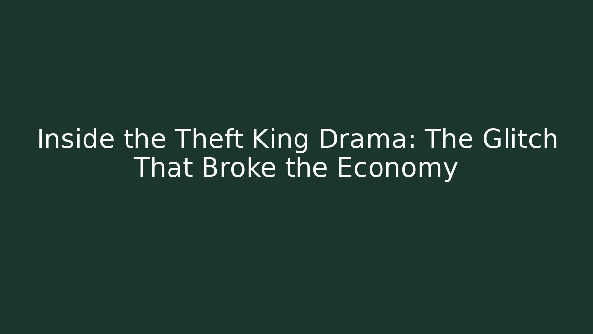 Inside the Theft King Drama: The Glitch That Broke the Economy