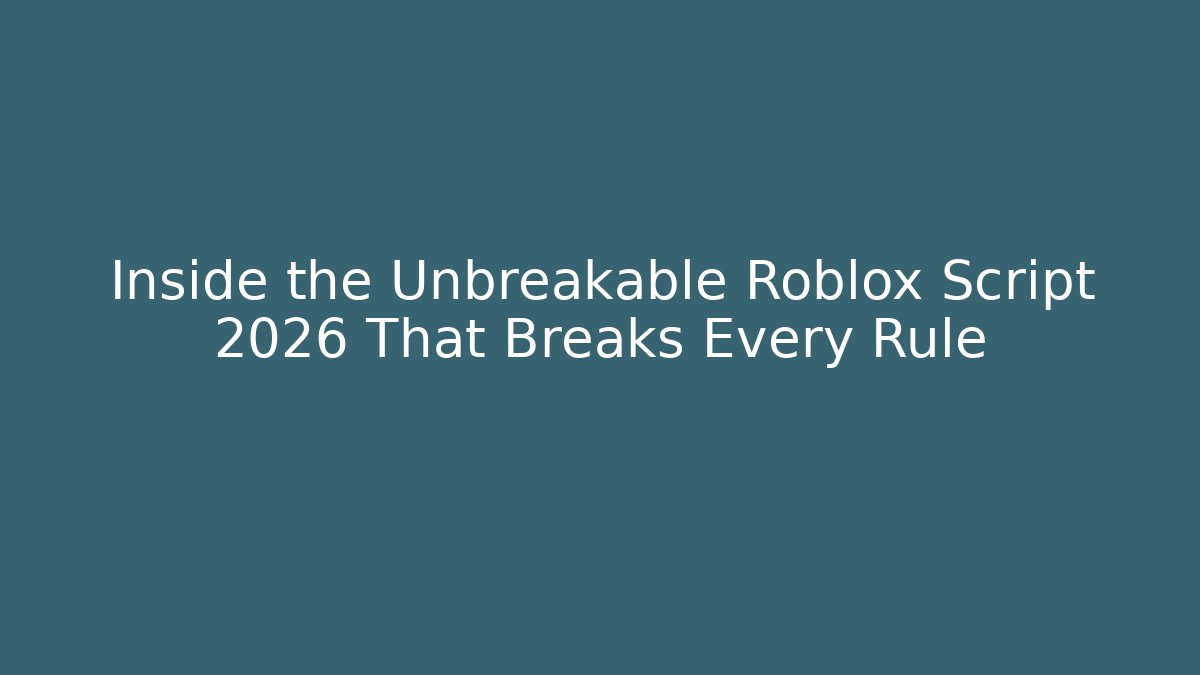 Inside the Unbreakable Roblox Script 2026 That Breaks Every Rule