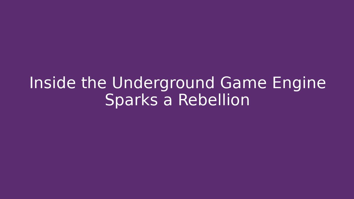 Inside the Underground Game Engine Sparks a Rebellion