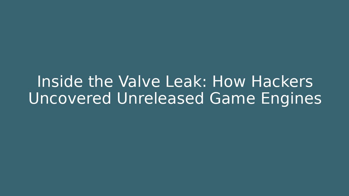 Inside the Valve Leak: How Hackers Uncovered Unreleased Game Engines