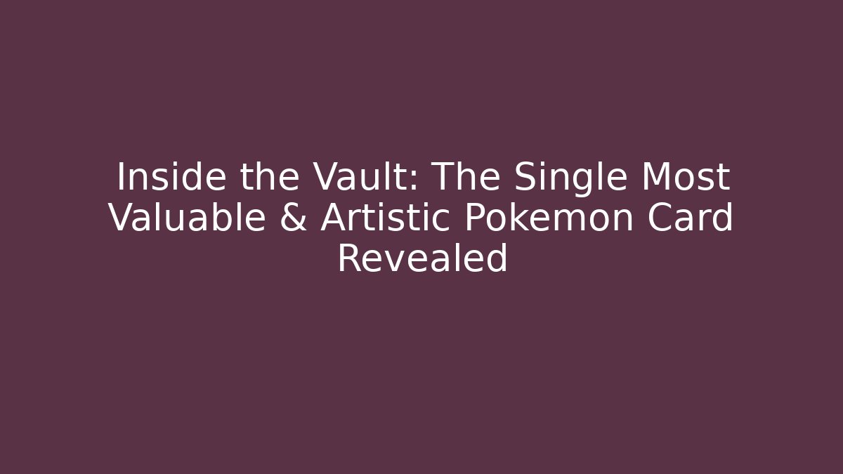 Inside the Vault: The Single Most Valuable & Artistic Pokémon Card Revealed - Critter Realm