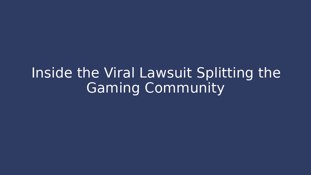Inside the Viral Lawsuit Splitting the Gaming Community
