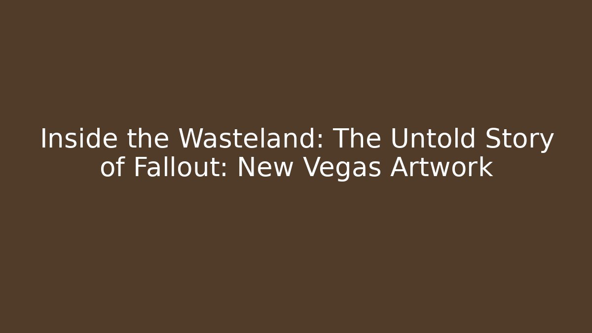 Inside the Wasteland: The Untold Story of Fallout: New Vegas Artwork