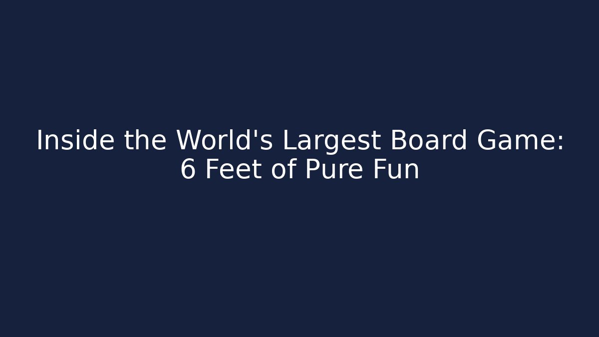 Inside the World's Largest Board Game: 6 Feet of Pure Fun