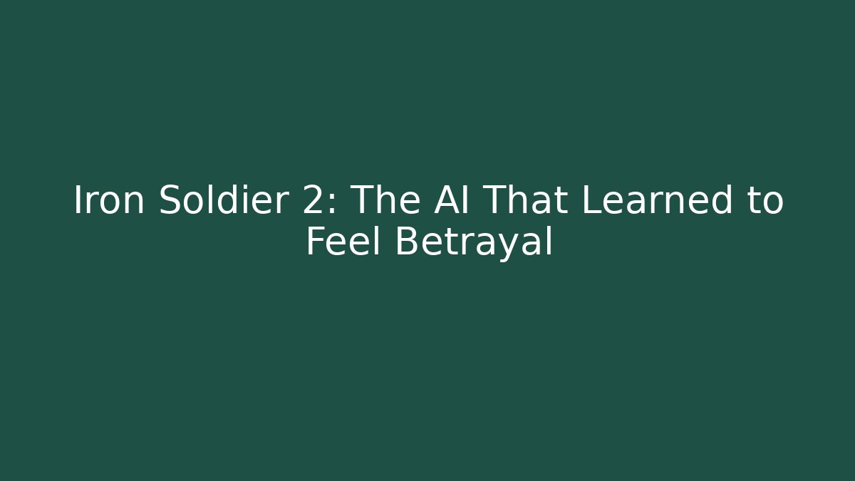 Iron Soldier 2: The AI That Learned to Feel Betrayal