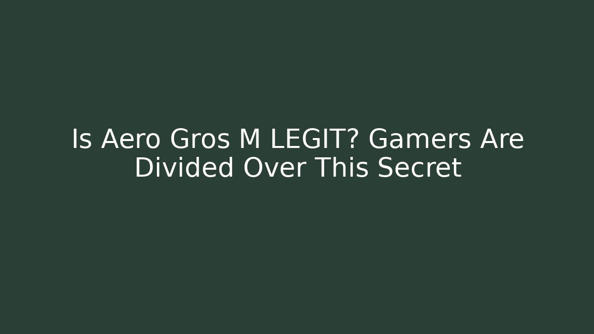 Is Aero Gros M LEGIT? Gamers Are Divided Over This Secret