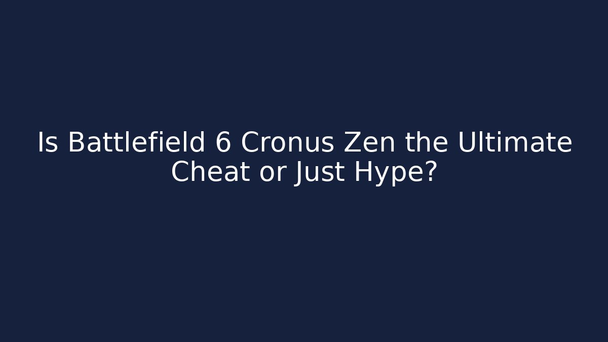 Is Battlefield 6 Cronus Zen the Ultimate Cheat or Just Hype?