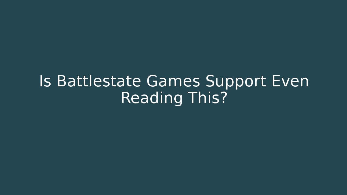 Is Battlestate Games Support Even Reading This?
