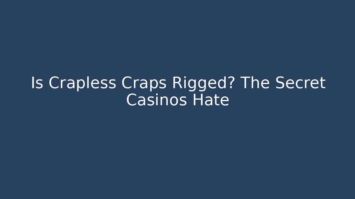 Is Crapless Craps Rigged? The Secret Casinos Hate