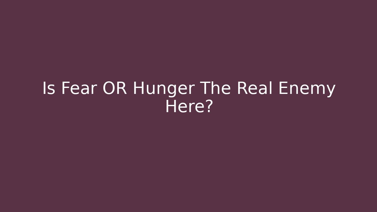 Is Fear OR Hunger The Real Enemy Here? - Critter Realm