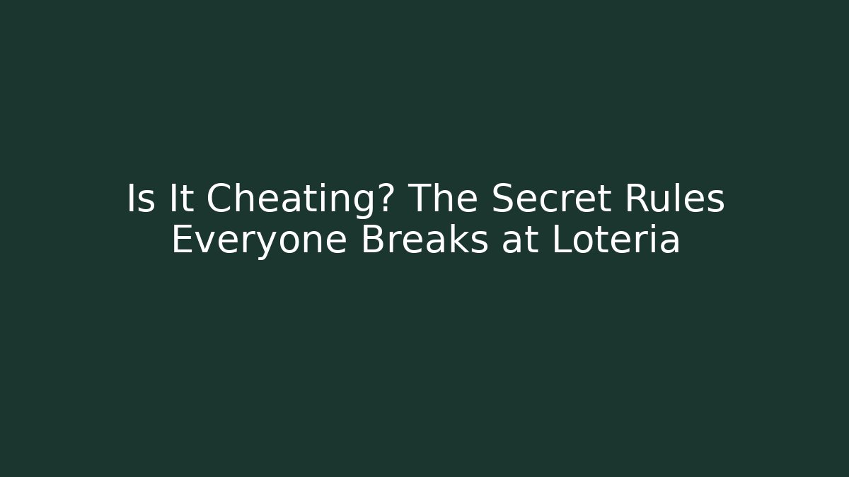 Is It Cheating? The Secret Rules Everyone Breaks at Lotería