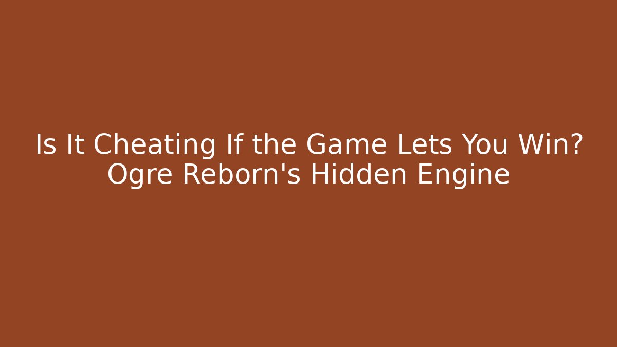 Is It Cheating If the Game Lets You Win? Ogre Reborn's Hidden Engine