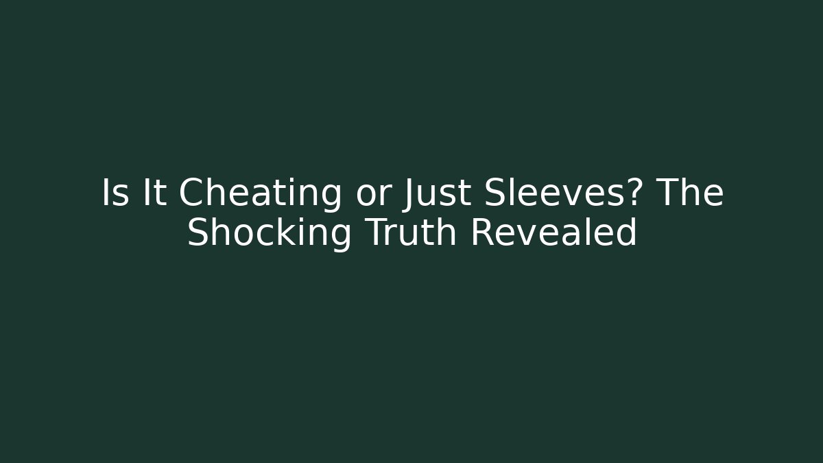 Is It Cheating or Just Sleeves? The Shocking Truth Revealed