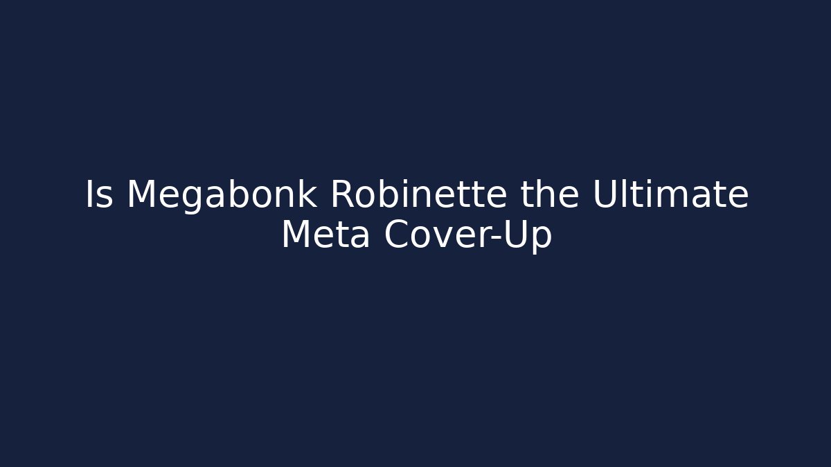 Is Megabonk Robinette the Ultimate Meta Cover-Up - Critter Realm