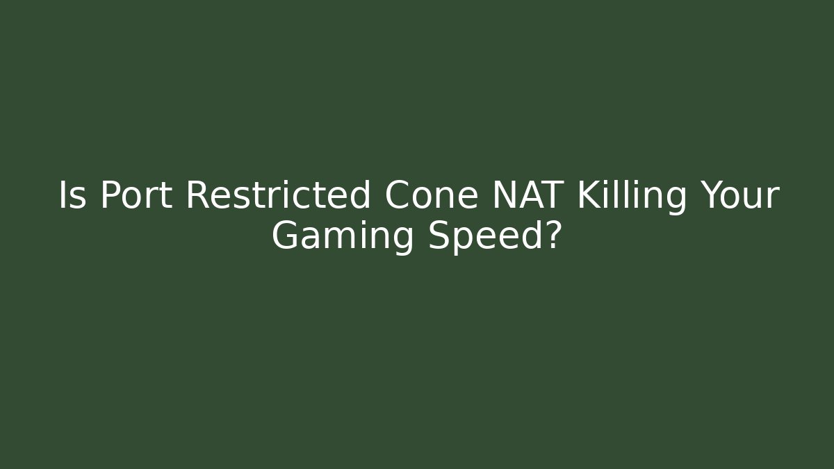 Is Port Restricted Cone NAT Killing Your Gaming Speed?