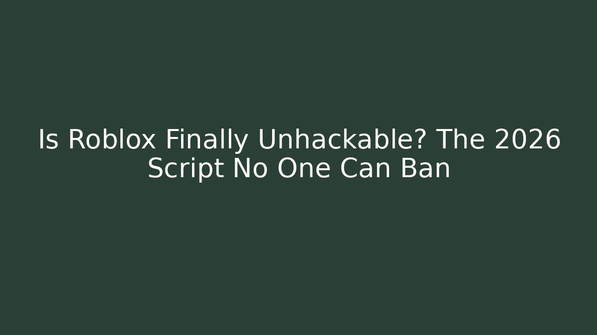 Is Roblox Finally Unhackable? The 2026 Script No One Can Ban