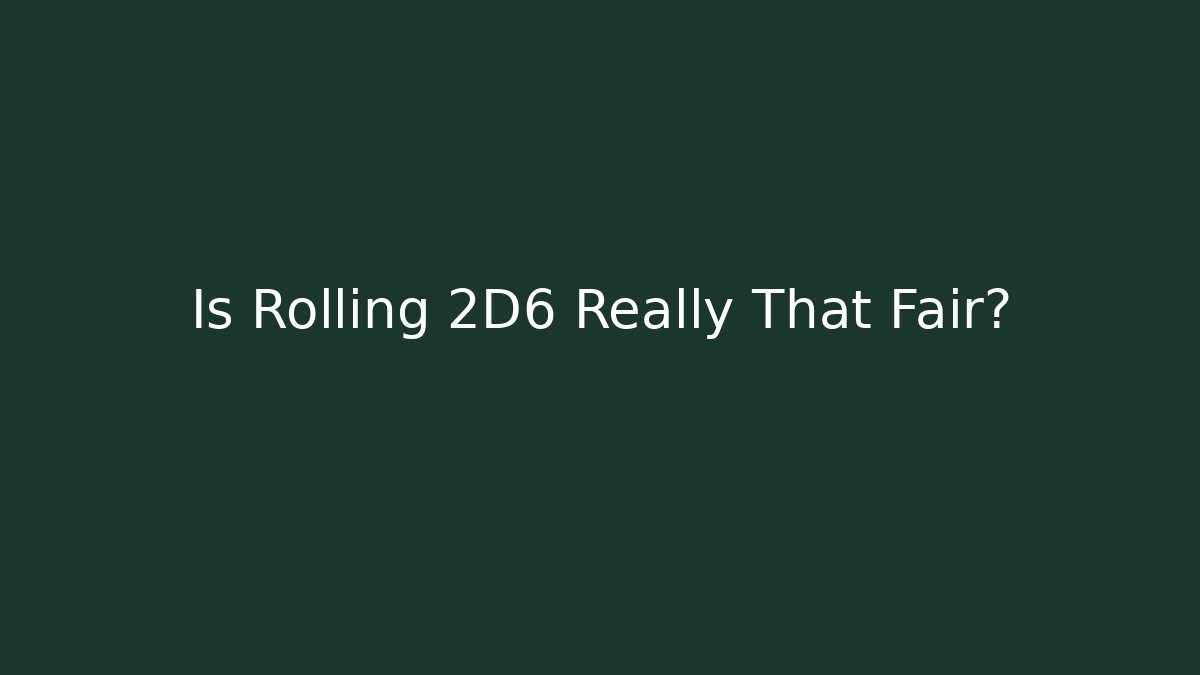 Is Rolling 2D6 Really That Fair?
