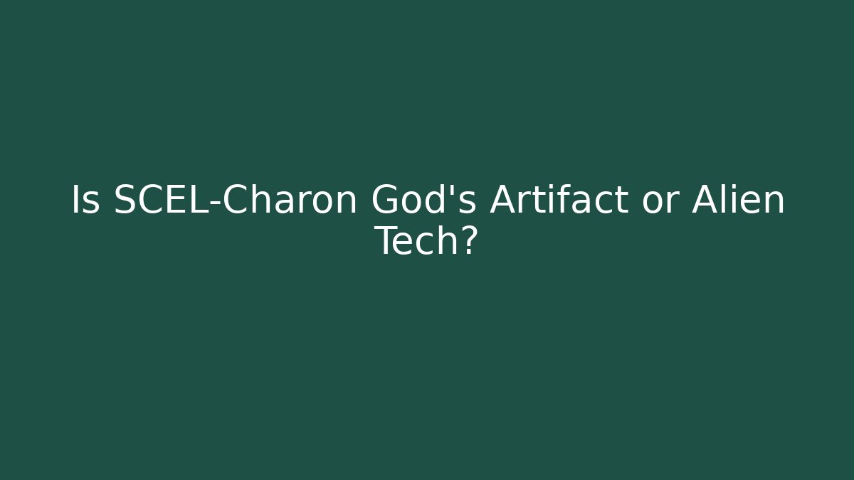 Is SCEL-Charon God's Artifact or Alien Tech?
