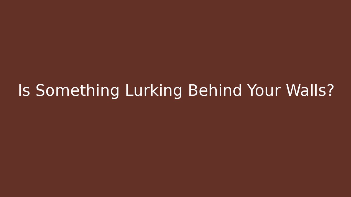 Is Something Lurking Behind Your Walls?