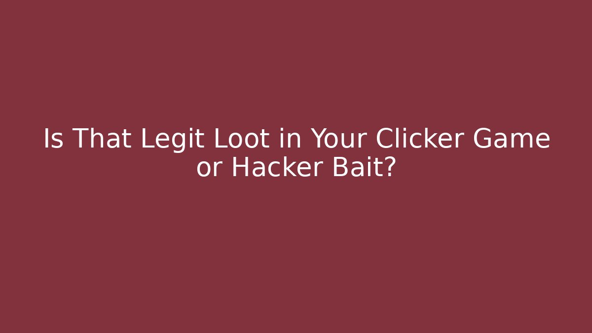 Is That Legit Loot in Your Clicker Game or Hacker Bait? - Critter Realm