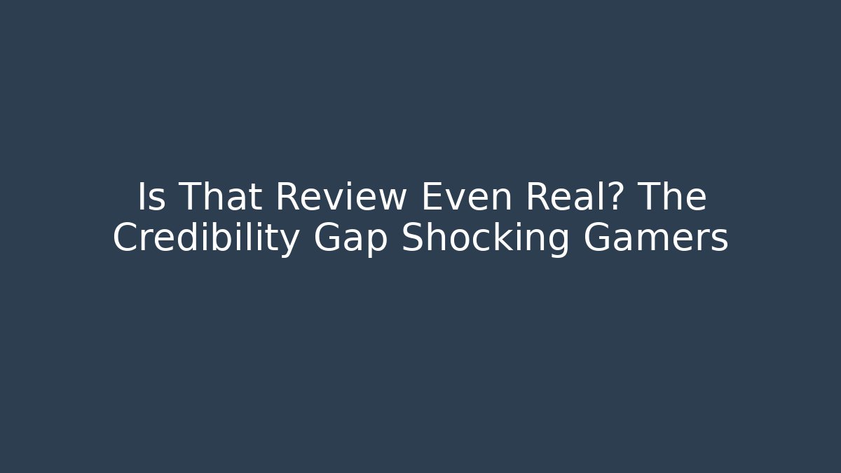 Is That Review Even Real? The Credibility Gap Shocking Gamers