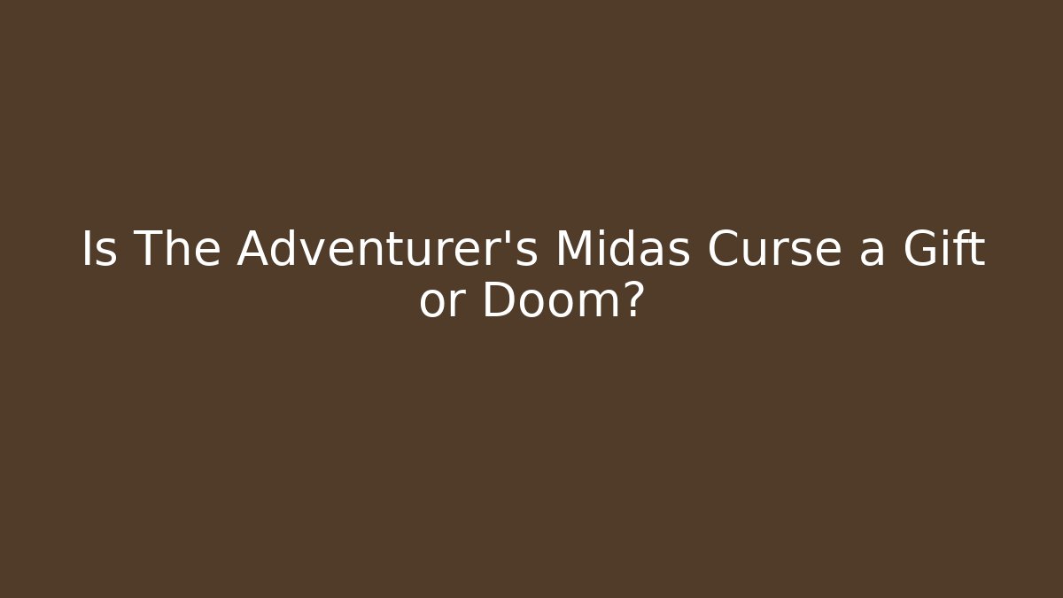Is The Adventurer's Midas Curse a Gift or Doom?