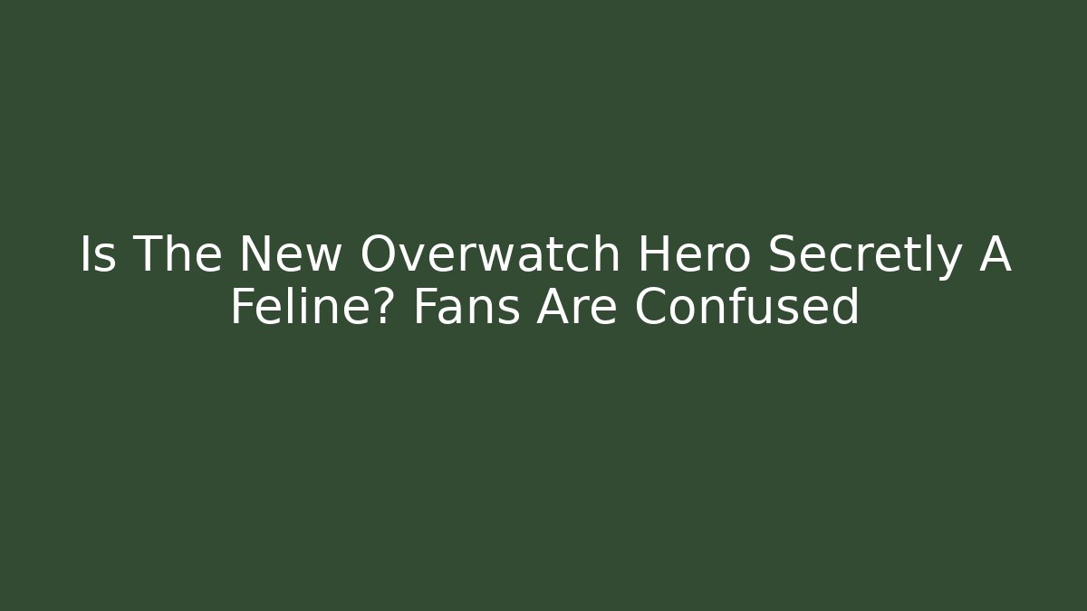 Is The New Overwatch Hero Secretly A Feline? Fans Are Confused