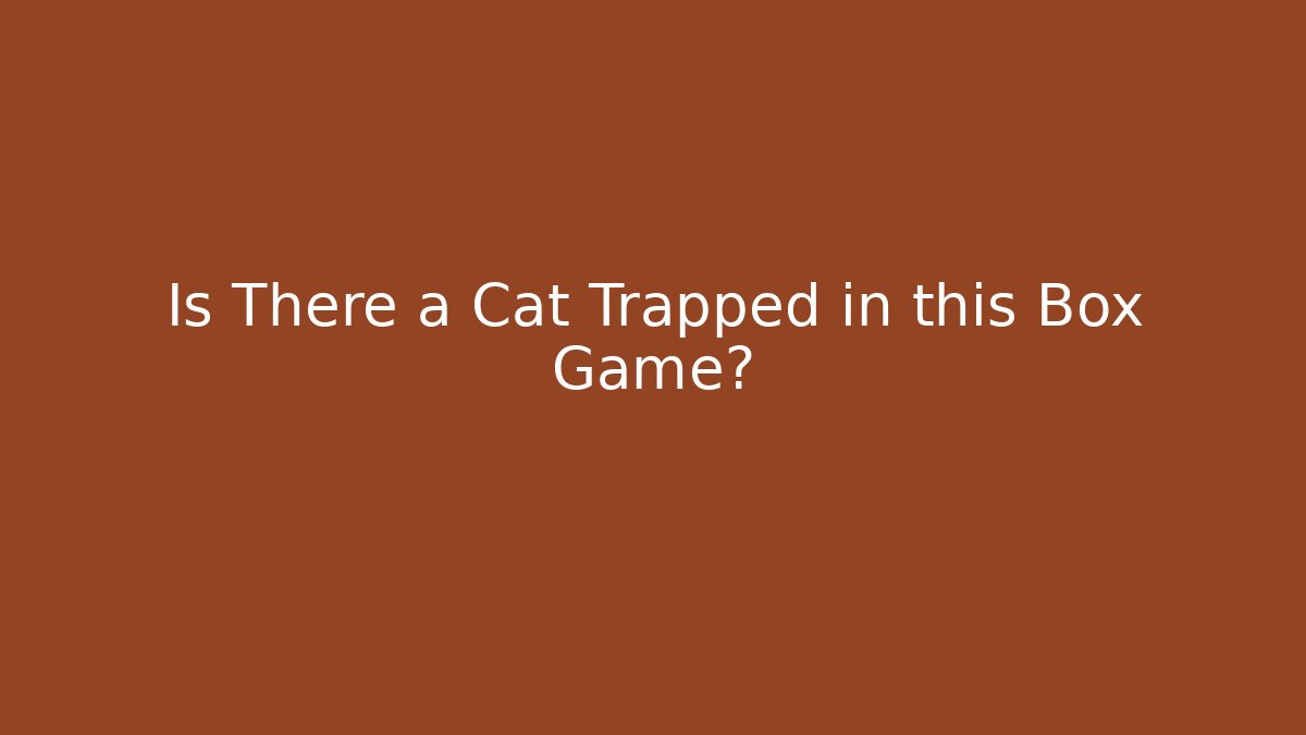 Is There a Cat Trapped in this Box Game?