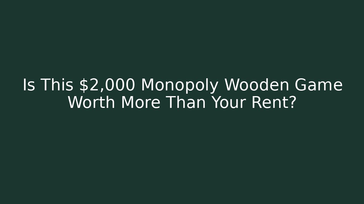 Is This $2,000 Monopoly Wooden Game Worth More Than Your Rent?