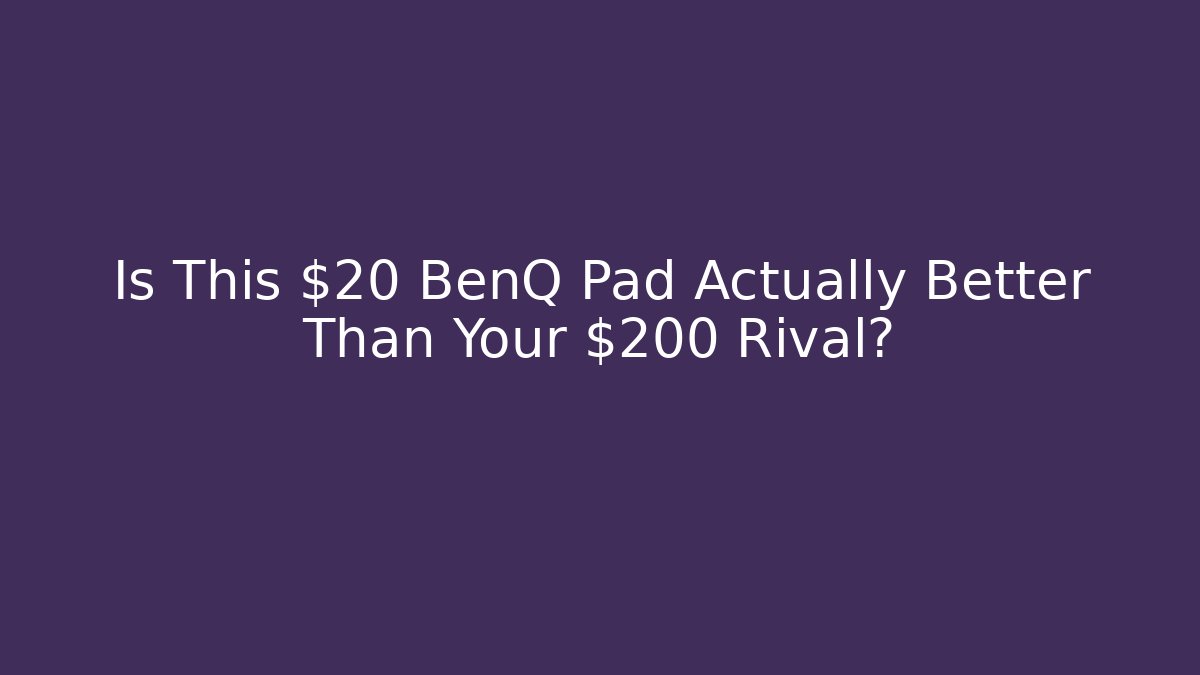 Is This $20 BenQ Pad Actually Better Than Your $200 Rival?