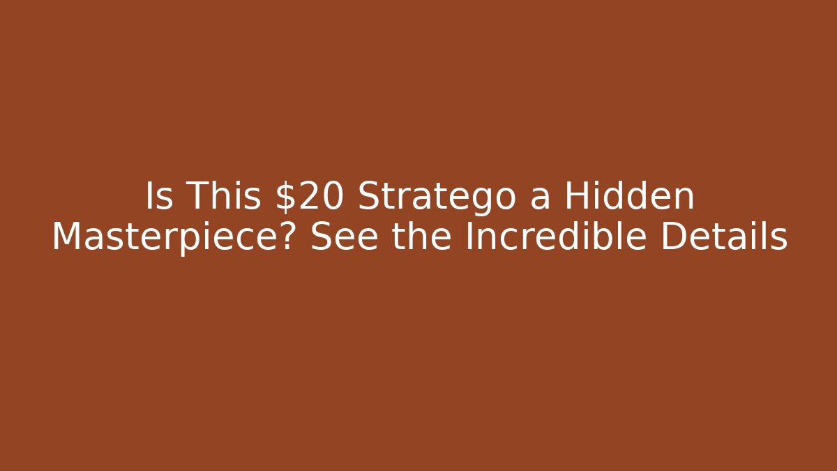 Is This $20 Stratego a Hidden Masterpiece? See the Incredible Details - Critter Realm