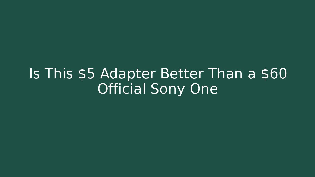 Is This $5 Adapter Better Than a $60 Official Sony One