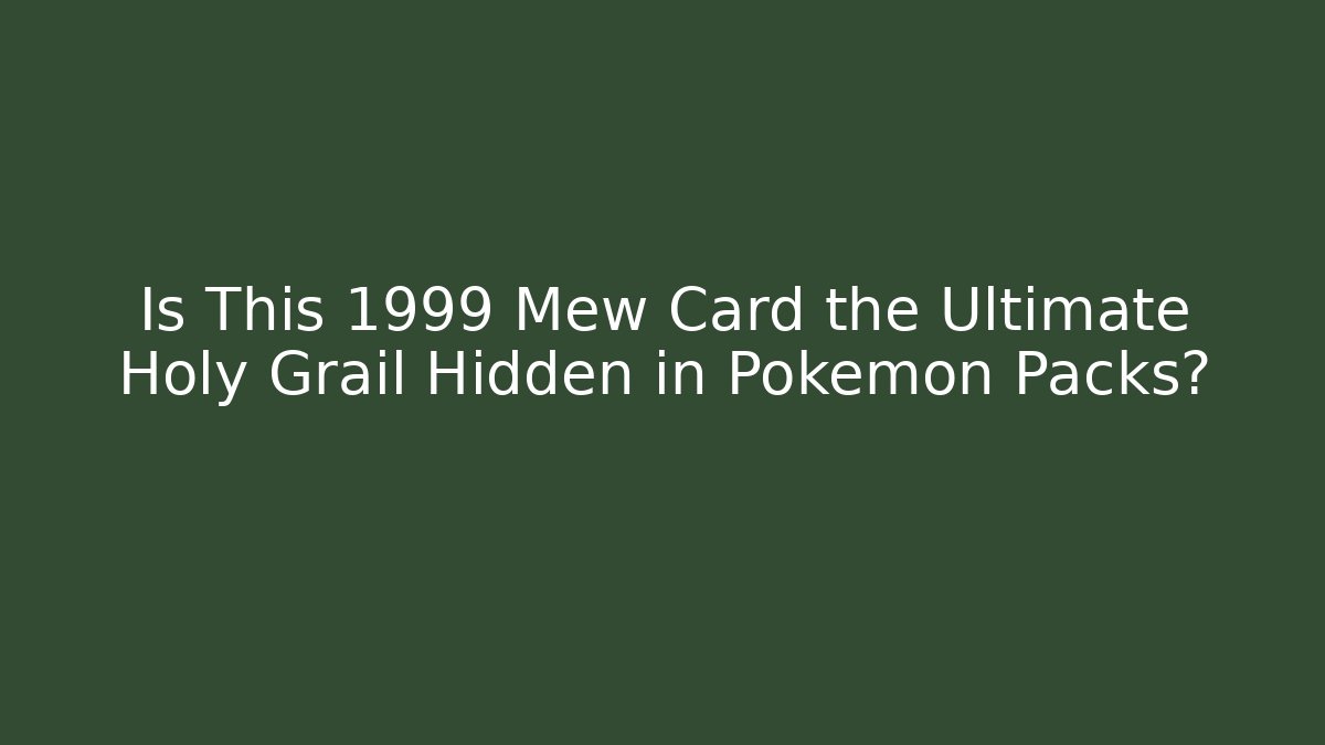 Is This 1999 Mew Card the Ultimate Holy Grail Hidden in Pokémon Packs?