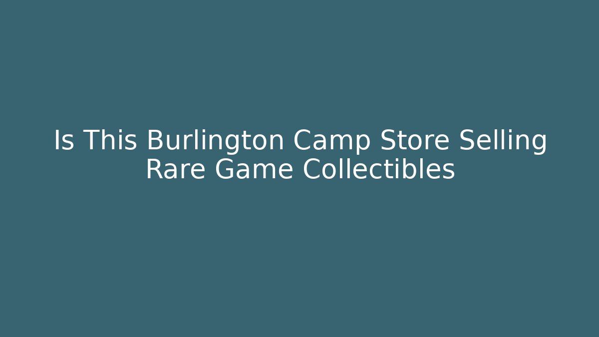 Is This Burlington Camp Store Selling Rare Game Collectibles