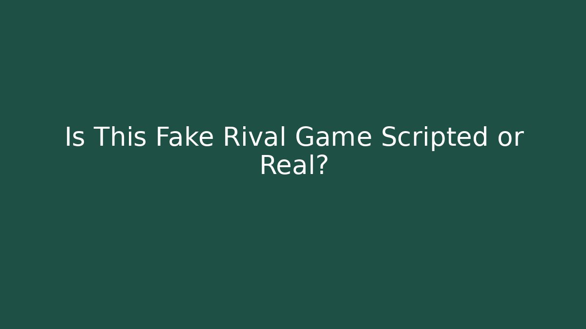 Is This Fake Rival Game Scripted or Real?