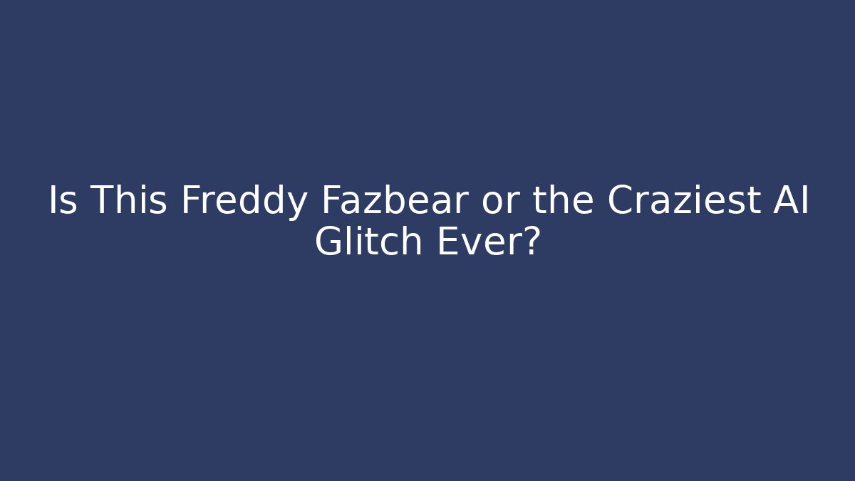 Is This Freddy Fazbear or the Craziest AI Glitch Ever?