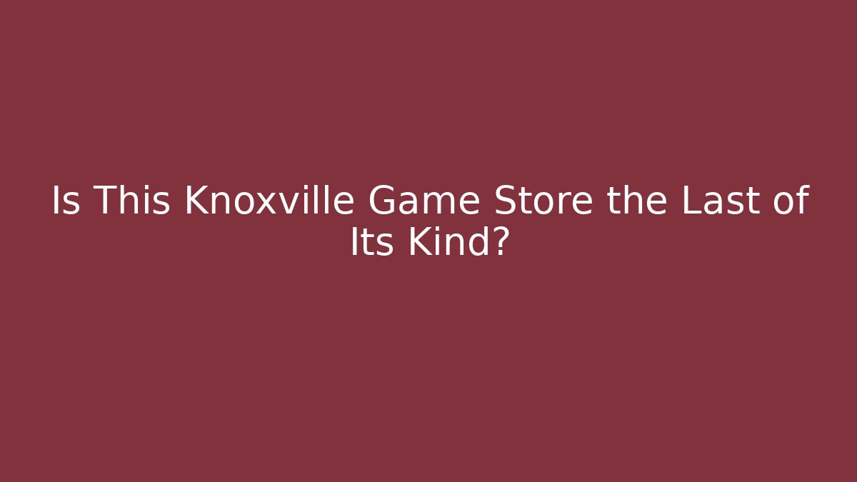 Is This Knoxville Game Store the Last of Its Kind?