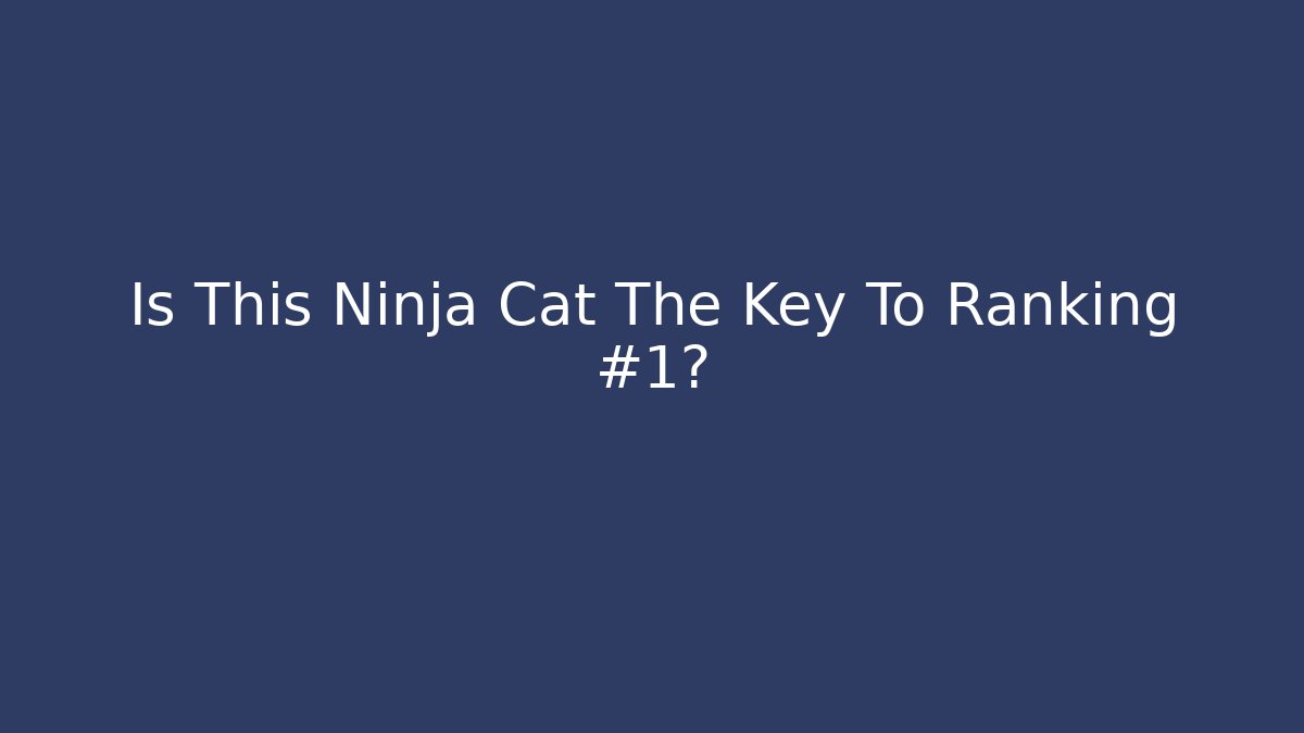 Is This Ninja Cat The Key To Ranking #1?
