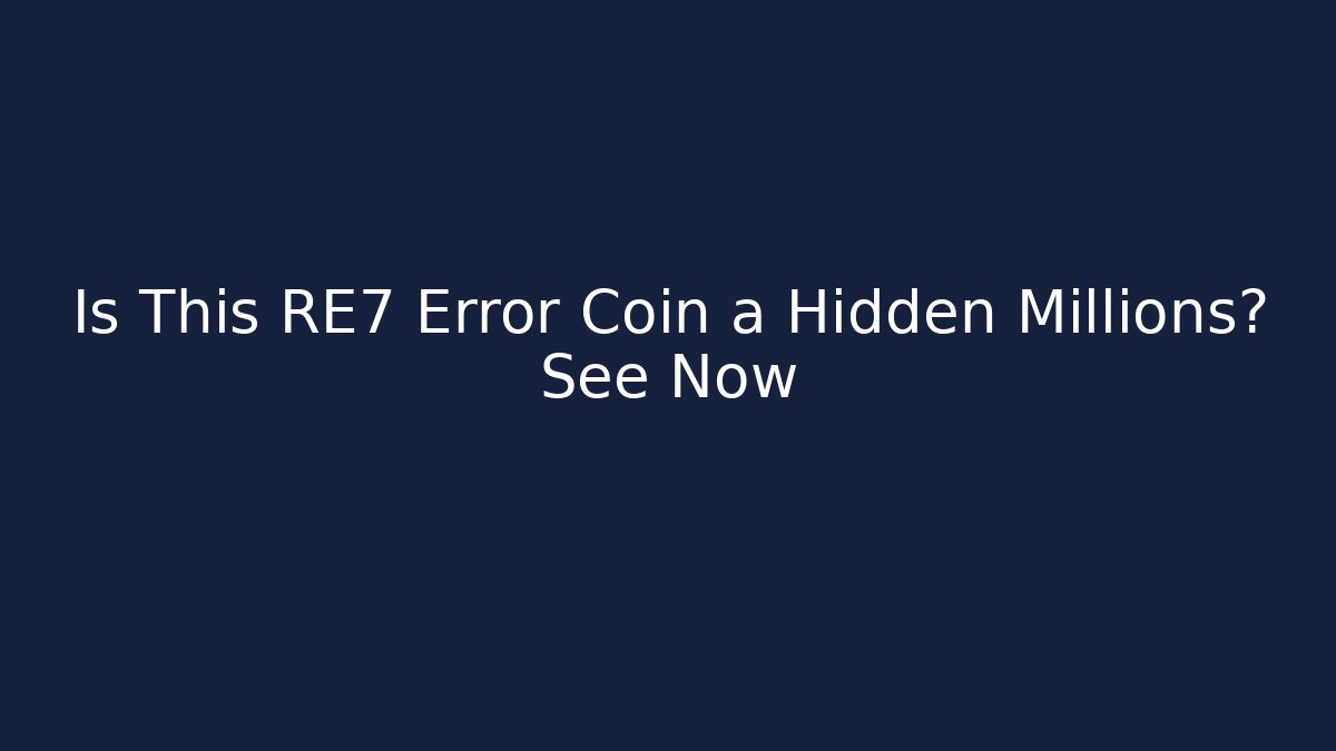 Is This RE7 Error Coin a Hidden Millions? See Now