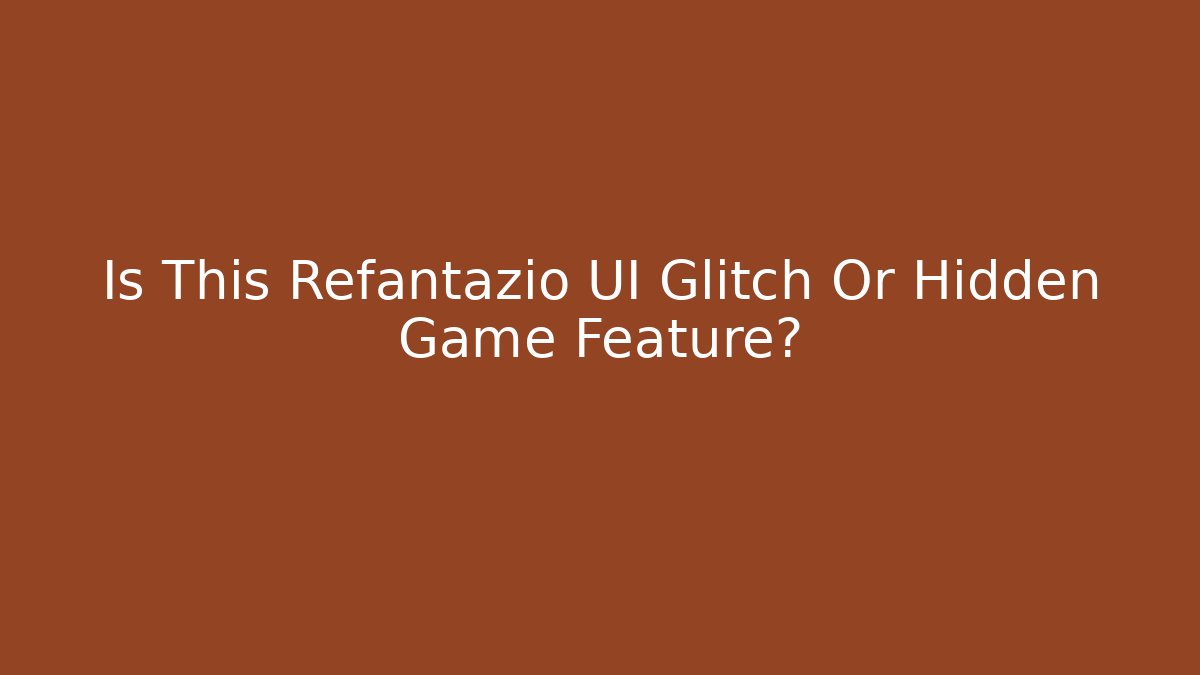 Is This Refantazio UI Glitch Or Hidden Game Feature?