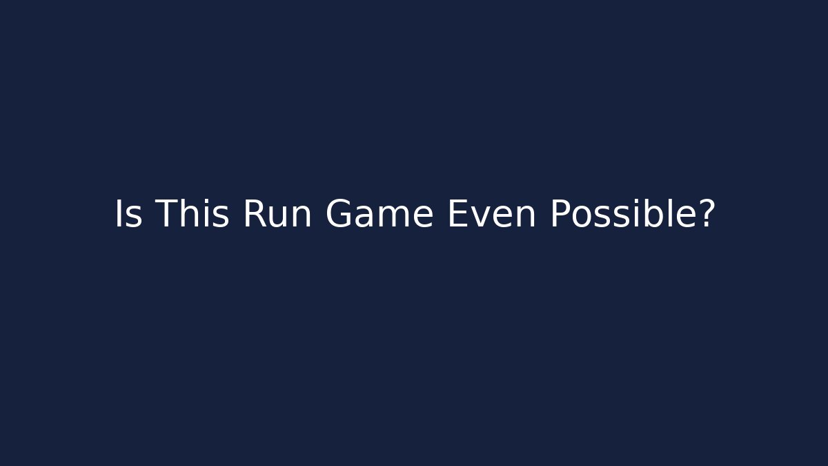 Is This Run Game Even Possible? - Critter Realm