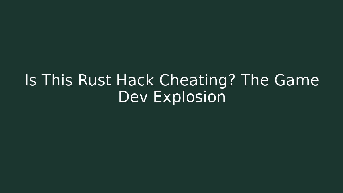 Is This Rust Hack Cheating? The Game Dev Explosion