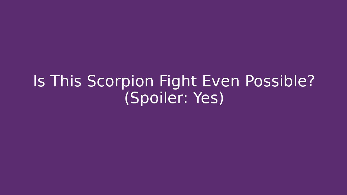 Is This Scorpion Fight Even Possible? (Spoiler: Yes)
